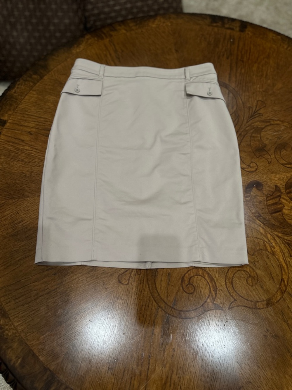 White House Black Market Skirt Size 6 Tan‎ Quiet Luxury Minimalist - Picture 8 of 9